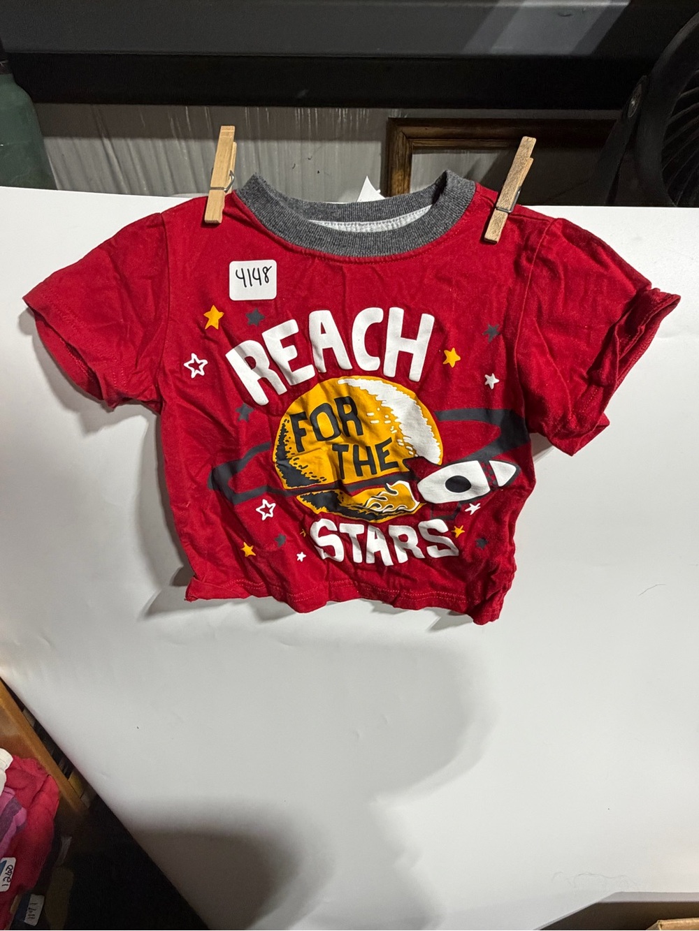 #4148-Reach for the Stars Red Kids Graphic Tee